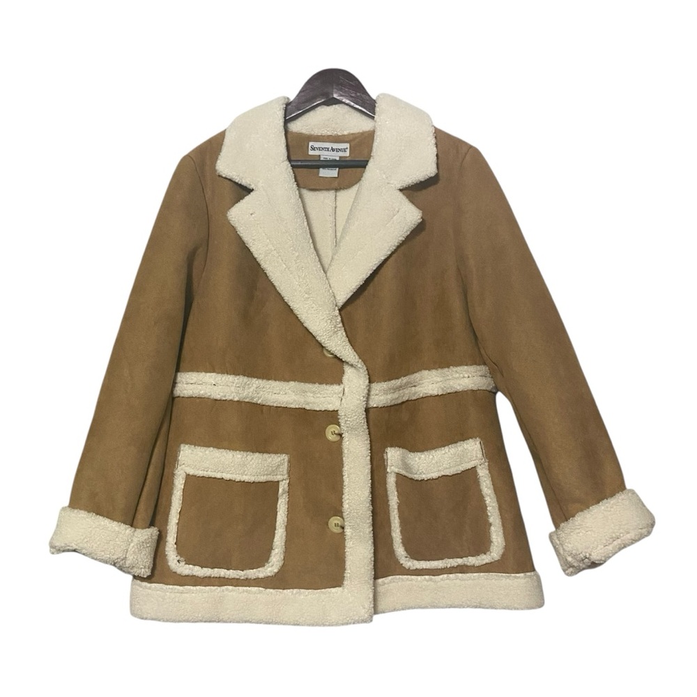 Seventh Avenue Faux Shearling Jacket Fleece Women’s XL Autumn Winter Coat